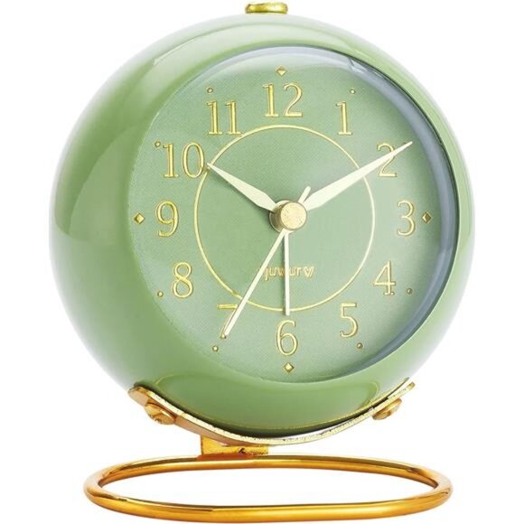 Metal Desk Clock, Retro Bedroom Table Vintage Analog Alarm Clock - Picture 1 of 7